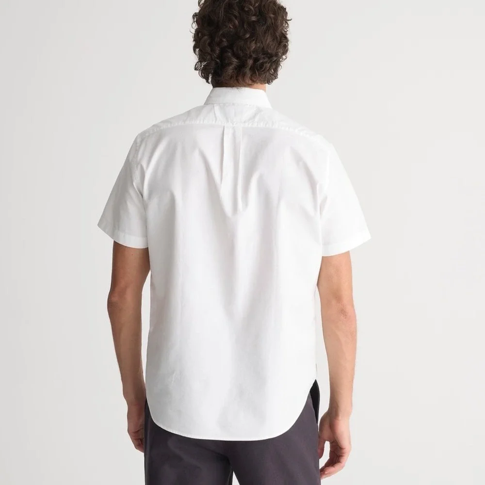 NWT!!‎ Men's J. CREW Short Sleeve Broken-In Organic Cotton Oxford Shirt White S